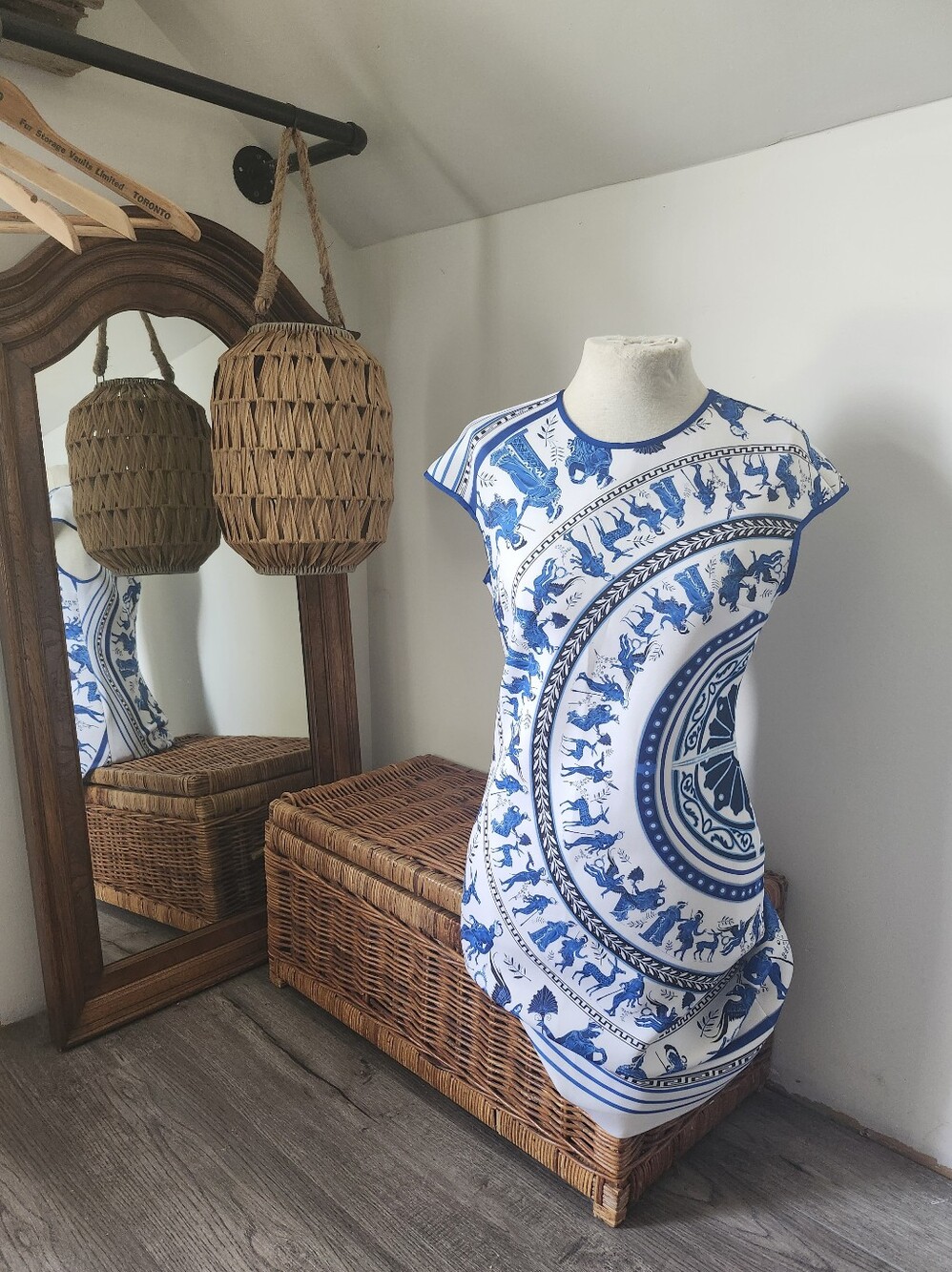 Clover Canyon Blue and White Zodiac Midi Dress